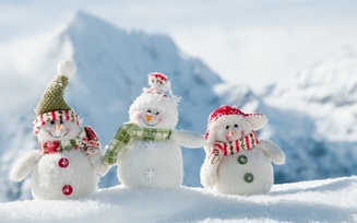 White snowmans, весёлые, снеговики, новый год, зима